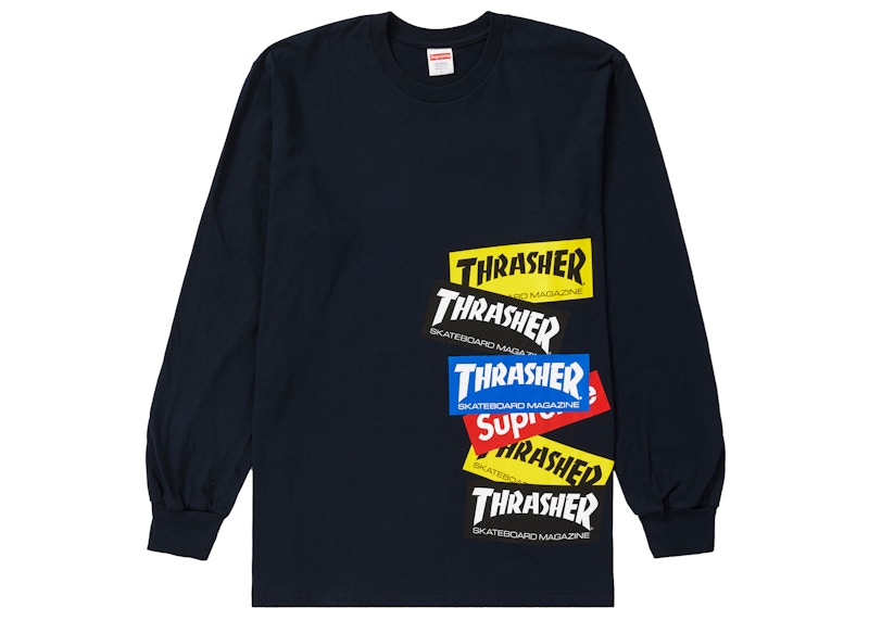 Supreme Thrasher Multi Logo L/S Tee Blauw