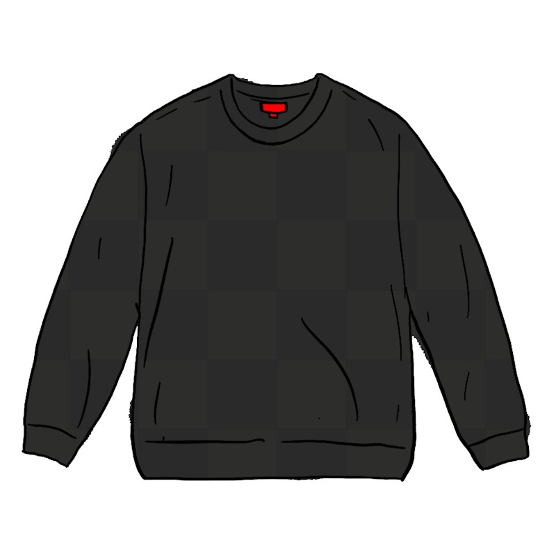 Supreme Tonal Checkerboard Small Box Sweater Zwart