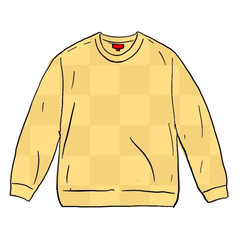 Supreme Tonal Checkerboard Small Box Sweater Geel