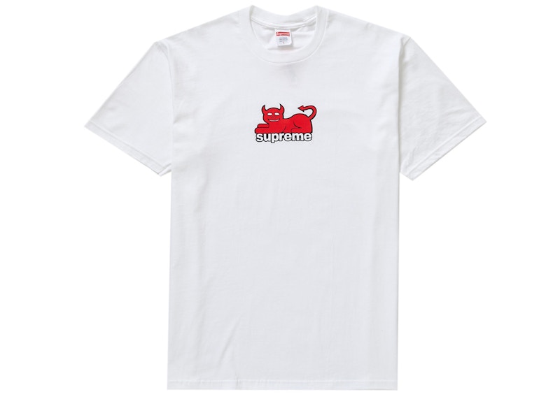Supreme Toy Machine Devil Cat Tee Wit
