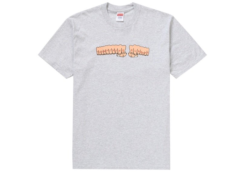 Supreme Toy Machine Fist Tee Ash Grijs