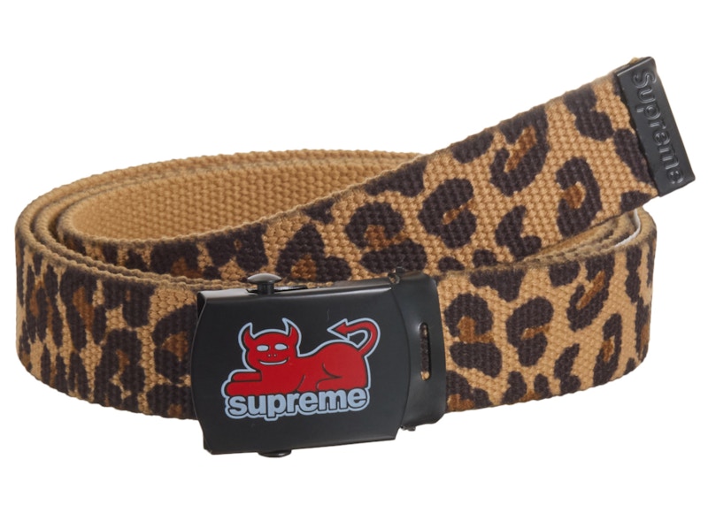 Supreme Toy Machine Webbing Belt Leopard Print