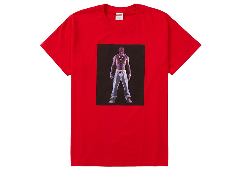 Supreme Tupac Hologram Tee Rood