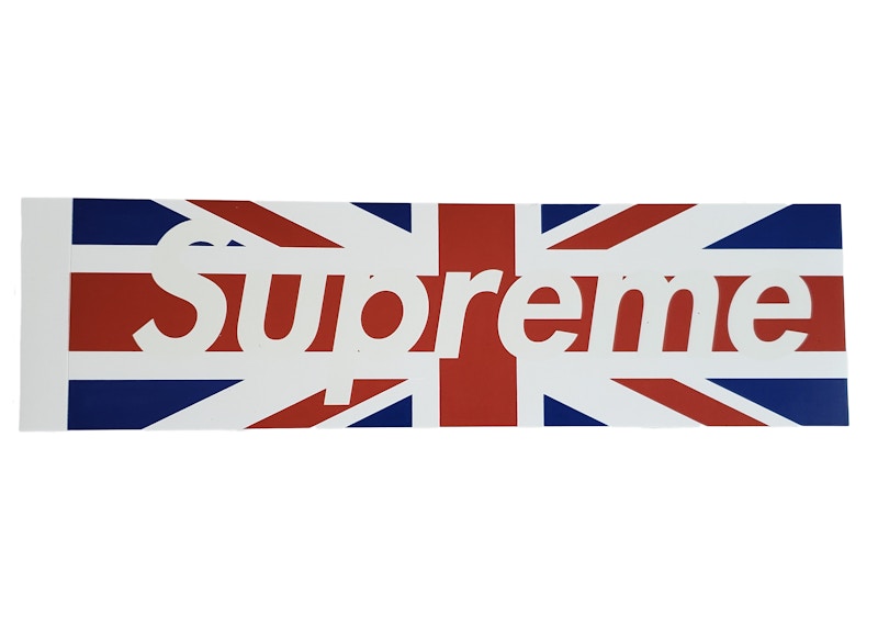Supreme UK Union Jack Box Logo Sticker