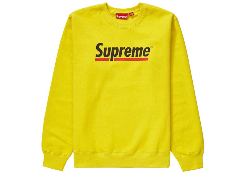 Supreme Underline Crewneck Lemon
