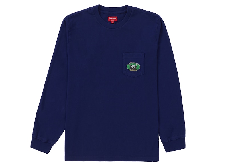 Supreme Vampire Boy /S Pocket Tee Washed Marineblauw