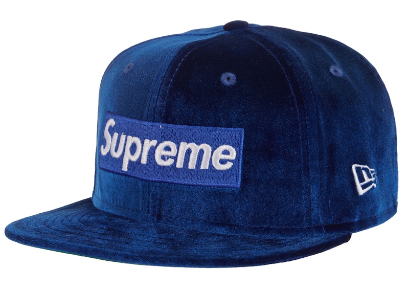 Supreme Velour Box Logo New Era Blauw