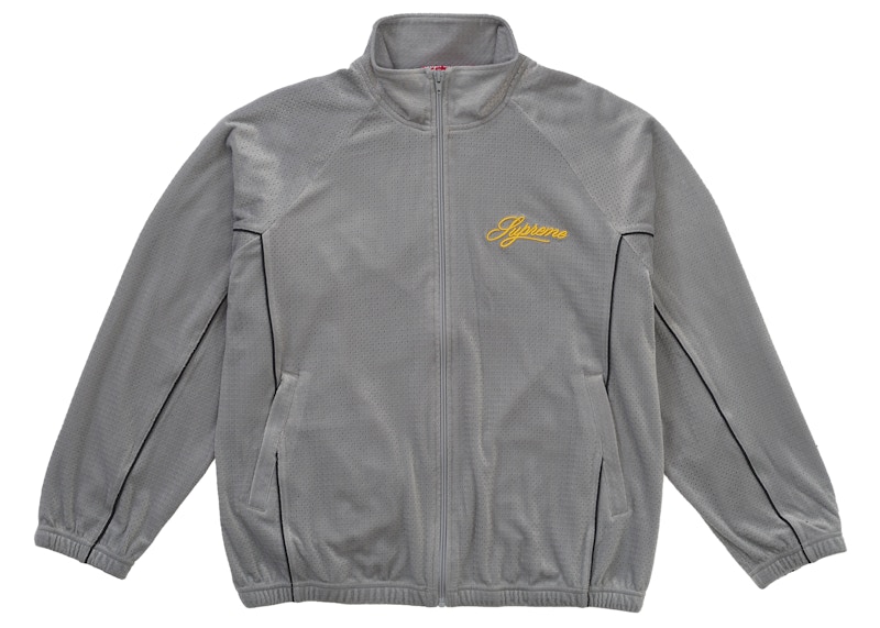 Supreme Velour Mesh Track Jacket Zilver