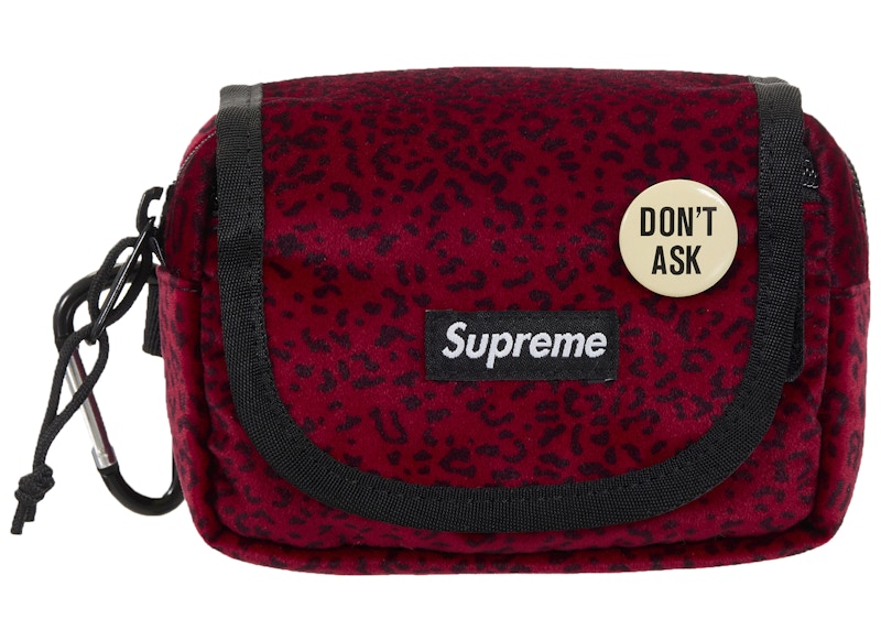 Supreme Velvet Mini Pouch Leopard Rood
