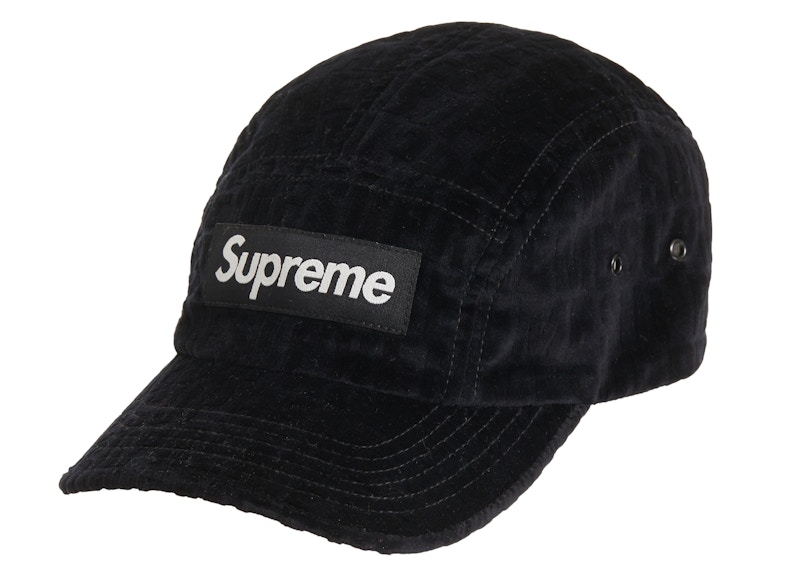 Supreme Velvet Pattern Camp Cap Zwart