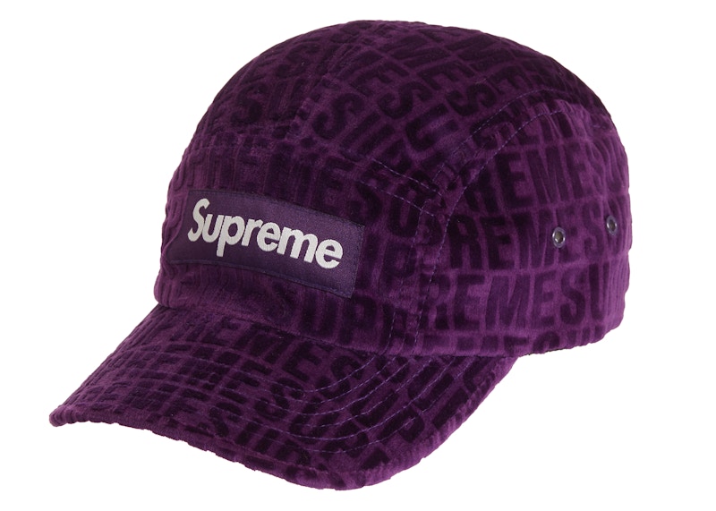 Supreme Velvet Pattern Camp Cap Paars