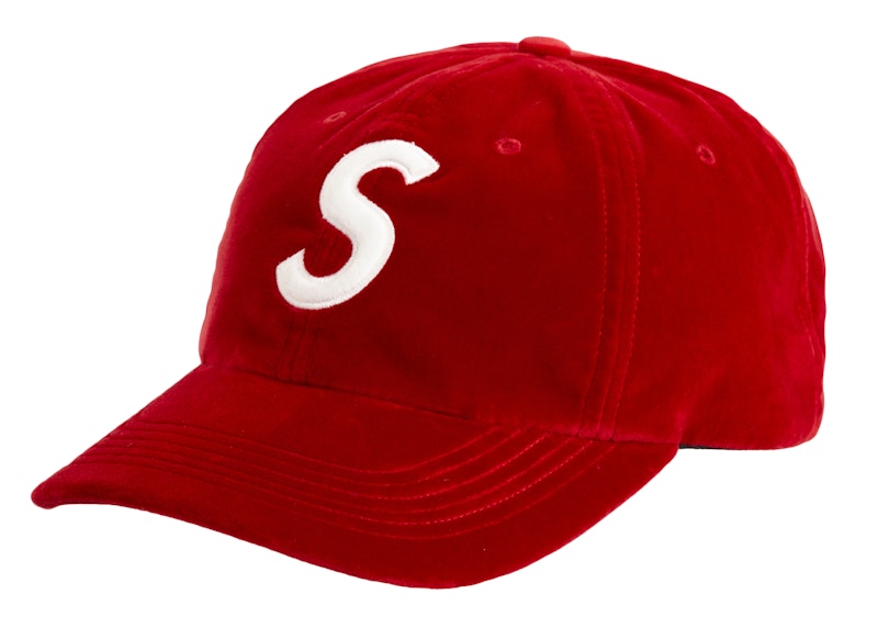 Supreme Velvet S Logo 6-Panel Rood