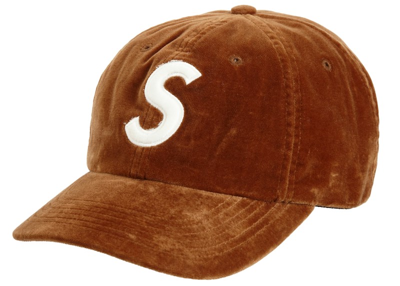 Supreme Velvet S Logo 6-Panel Tan