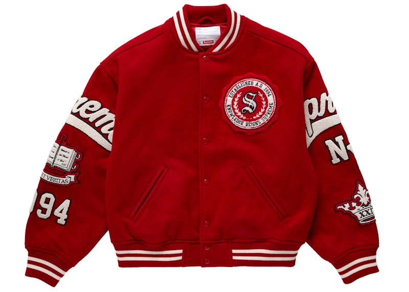 Supreme Veritas Varsity Jacket Rood