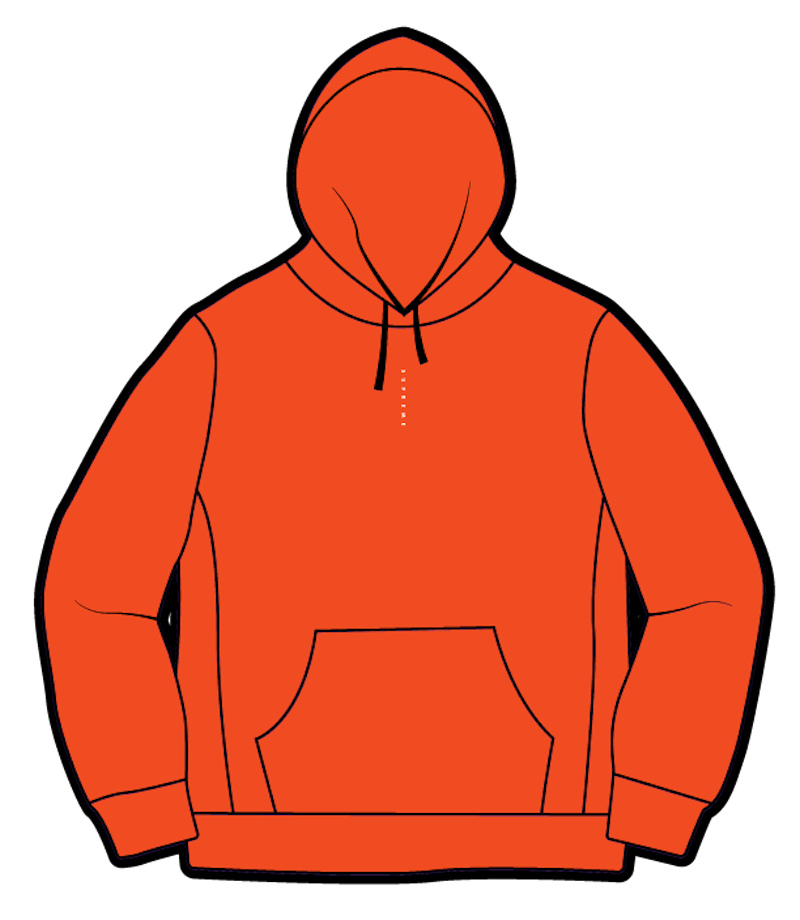 Supreme Micro Logo Hooded Sweatshirt Burnt Oranje