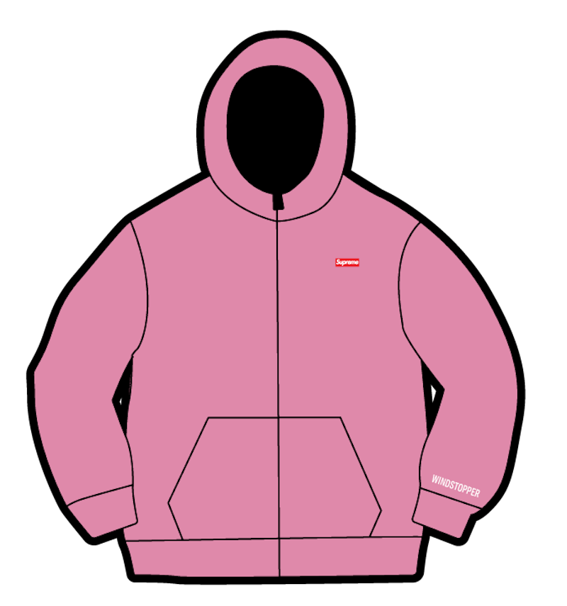 Supreme WINDSTOPPER Zip Up Hooded Sweatshirt Roze