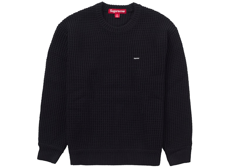 Supreme Waffle Small Box Sweater Zwart