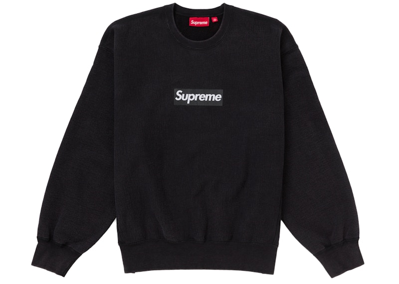 Supreme Washed Box Logo Crewneck Zwart