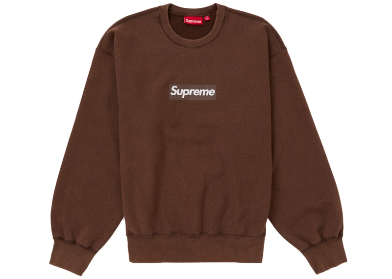 Supreme Washed Box Logo Crewneck Bruin