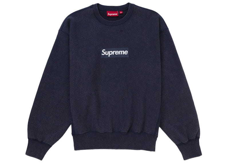 Supreme Washed Box Logo Crewneck Blauw