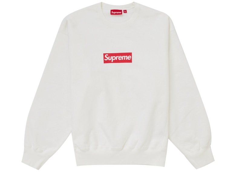 Supreme Washed Box Logo Crewneck Wit