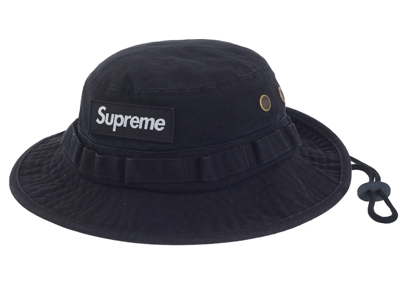 Supreme Washed Canvas Boonie Zwart