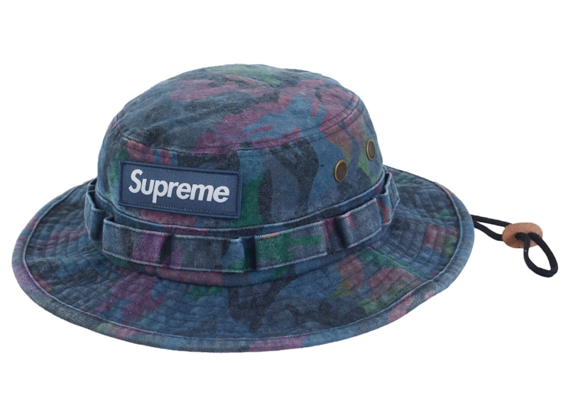 Supreme Washed Canvas Boonie Camo Marineblauw