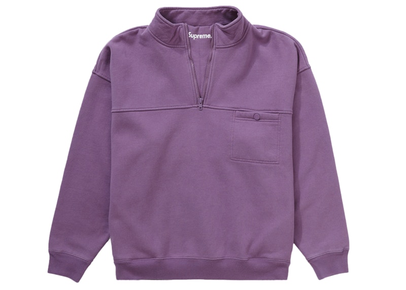 Supreme Washed Half Zip Pullover Dusty Paars