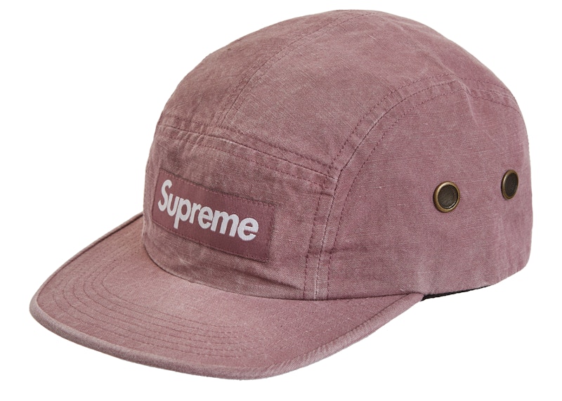 Supreme Washed Linen Camp Cap Paars