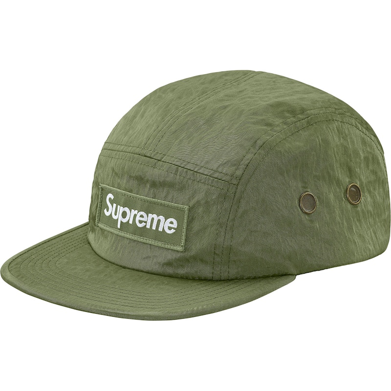 Supreme Washed Nylon Camp Cap Olijf