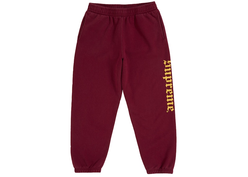 Supreme Washed Old English Sweatpant Cardinal
