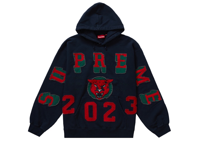 Supreme Washed Panther Hooded Sweatshirt Blauw