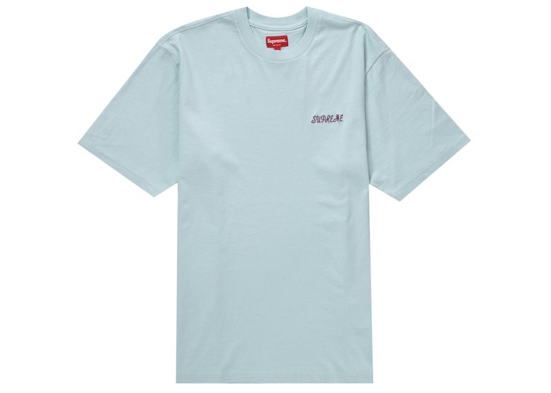 Supreme Washed Script S/S Top Light Blauw