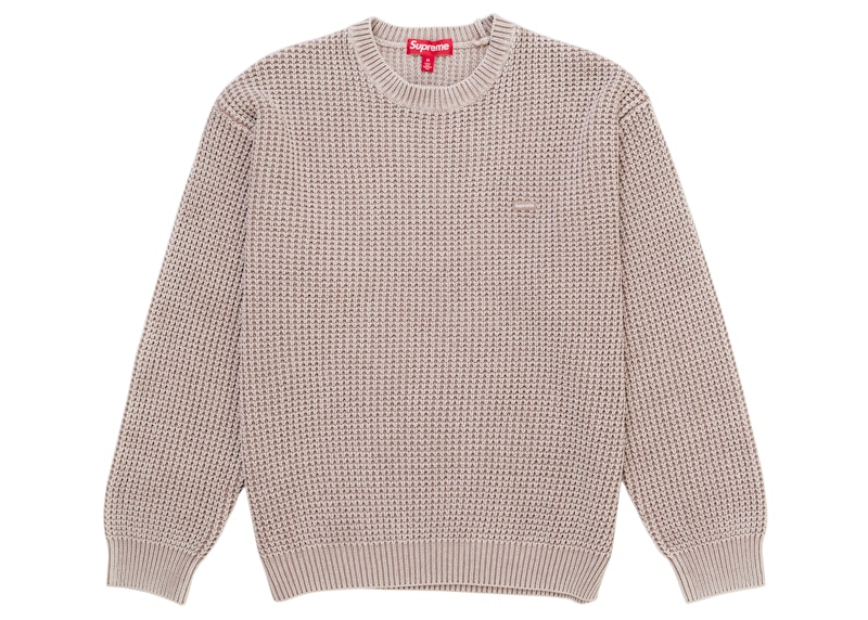 Supreme Washed Small Box Waffle Sweater Light Bruin