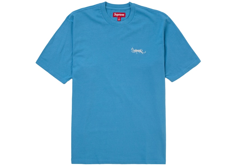 Supreme Washed Tag S/S Top Light Bright Royal