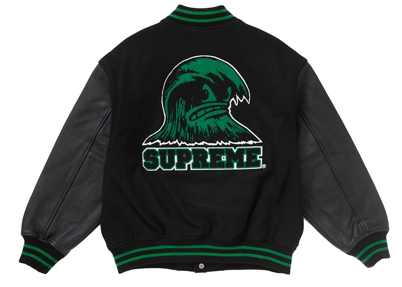 Supreme Wave Varsity Jacket Zwart
