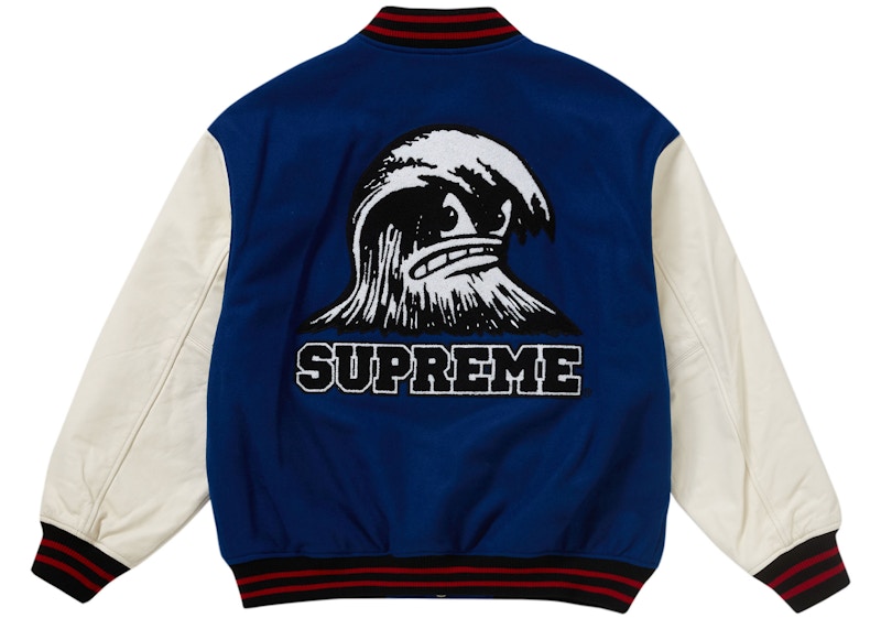 Supreme Wave Varsity Jacket Blauw