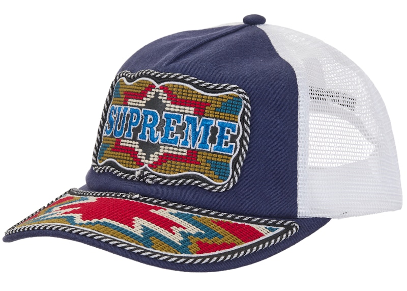 Supreme Western Embroidered Mesh Back 5-Panel Blauw
