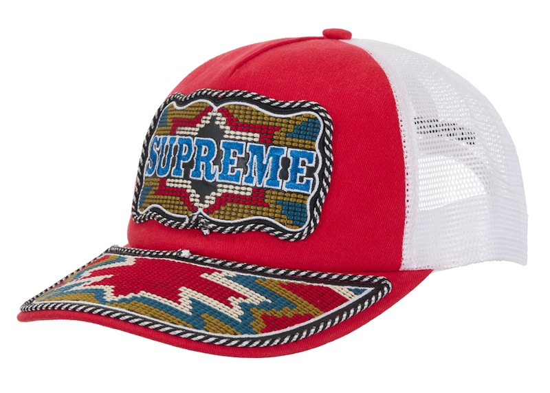Supreme Western Embroidered Mesh Back 5-Panel Rood