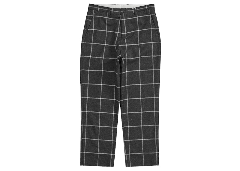 Supreme Windowpane Wool Trouser Window Zwart