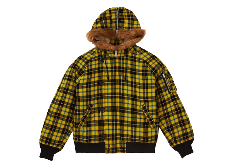 Supreme Wool N-2B Jacket Plaid Geel