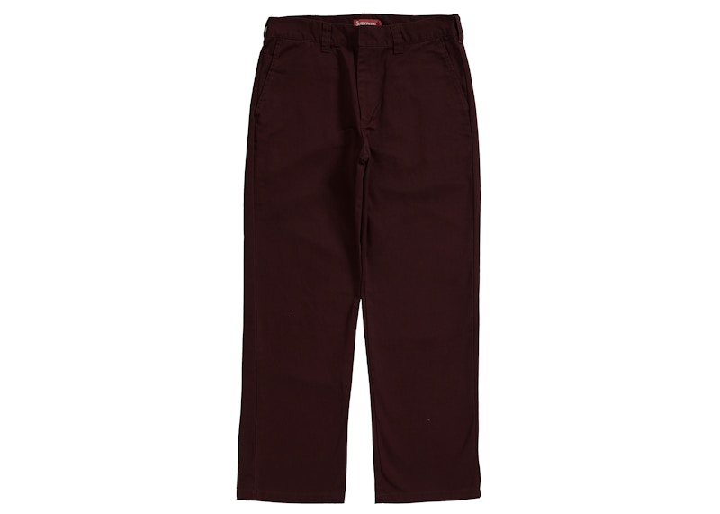 Supreme Work Pant Burgundy Rood