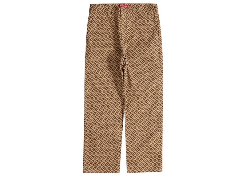 Supreme Work Pant Pant Monogram Khaki