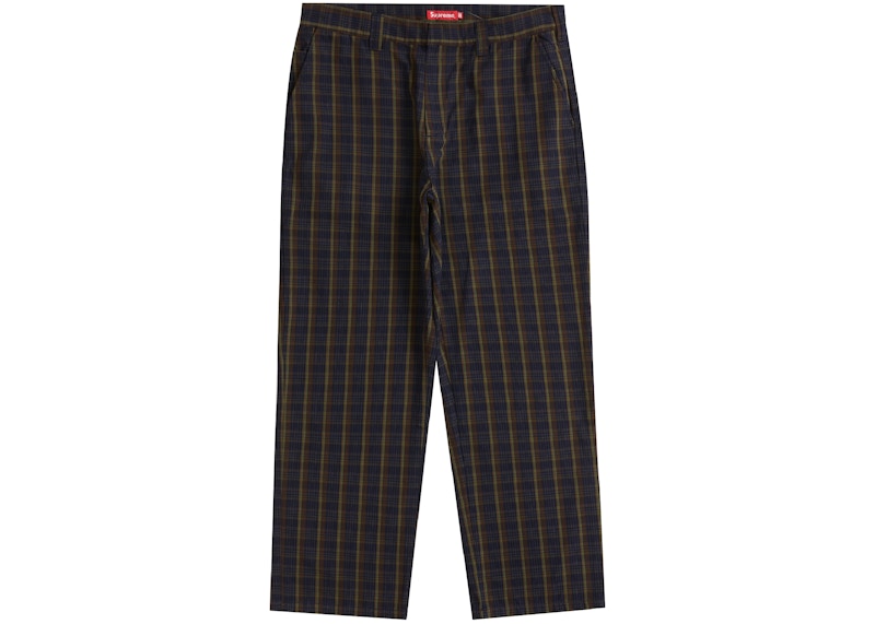 Supreme Work Pant Plaid Marineblauw