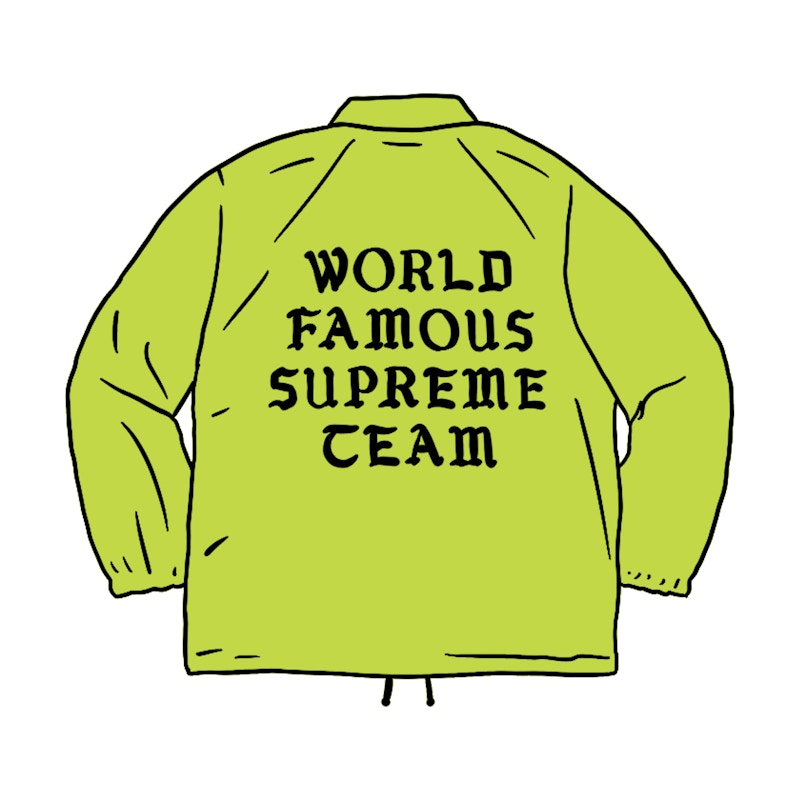 Supreme World Famous Coaches Jacket Lime Groen