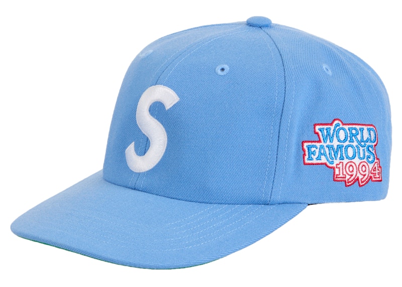 Supreme World Famous S Logo 6-Panel Blauw