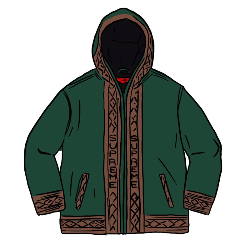 Supreme Woven Hooded Jacket Groen
