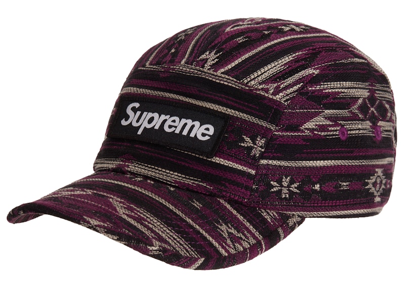 Supreme Woven Pattern Camp Cap Paars