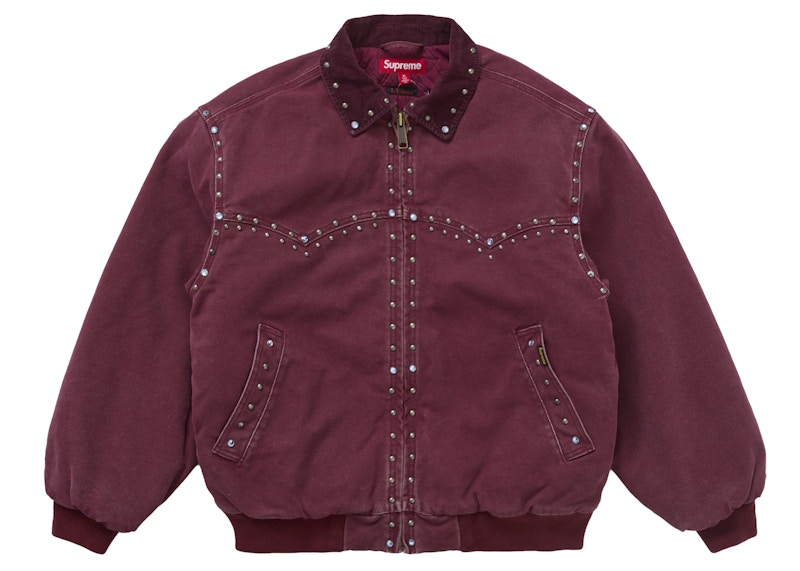 Supreme b.b. Simon Studded Work Jacket Burgundy Rood