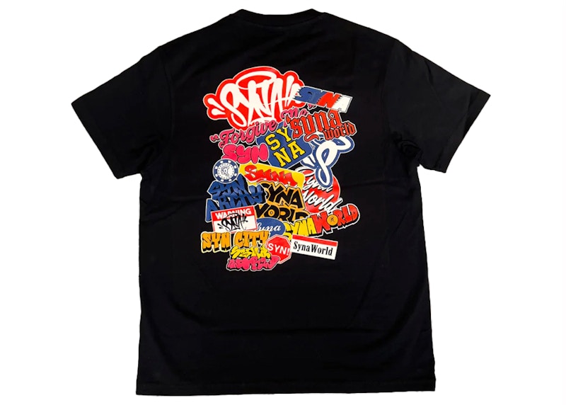 Syna World Sticker Tee Zwart